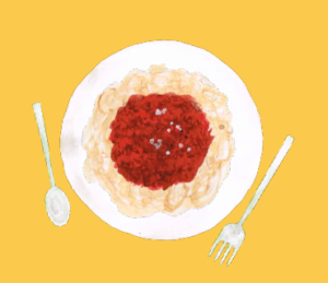 LINEスタンプ　パスタ　イラスト