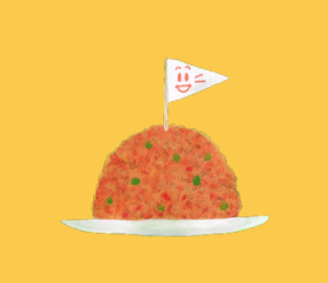 LINEスタンプ　チキンライス　イラスト
