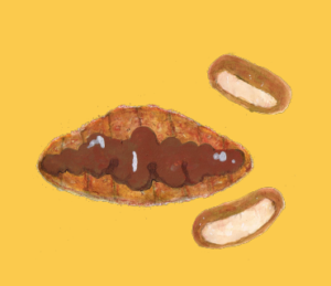 LINEスタンプ　豚カツ　イラスト