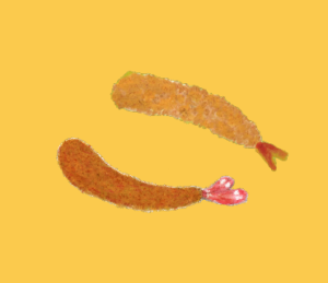 LINEスタンプ　エビフライ　イラスト