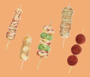 LINEスタンプ　焼き鳥　イラスト