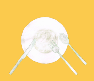 LINEスタンプ　お皿　イラスト