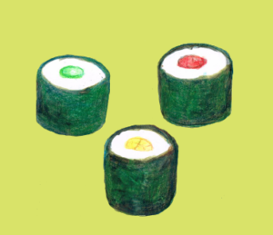 LINEスタンプ　巻き寿司　イラスト
