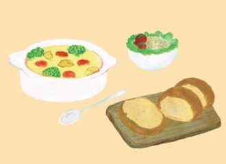 シチューとパン　イラスト