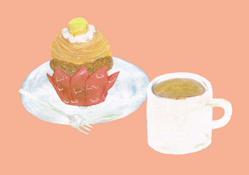 モンブランケーキ　イラスト