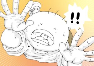 迫ってくる坊太　イラスト