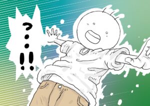 避ける坊太　イラスト