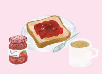 ジャムトースト　パンのイラスト