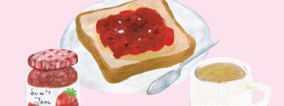 ジャムトースト　パンのイラスト