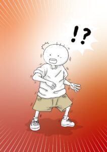 びっくりする坊太　イラスト