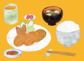 コロッケ定食　イラスト