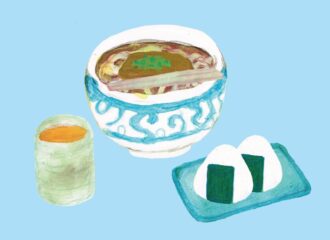 うどんとおにぎりのイラスト