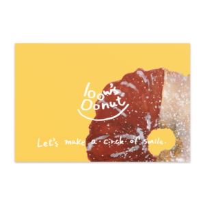 「bow's Donuts チョコレートクルーラー イラスト」ポストカード
