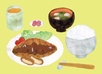 豚カツ定食　イラスト