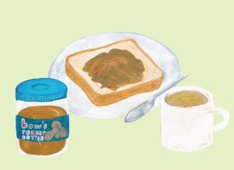 ピーナッツバタートースト　イラスト