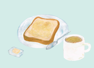 バタートースト　イラスト
