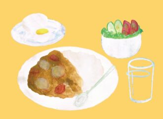 カレー　サラダ　イラスト