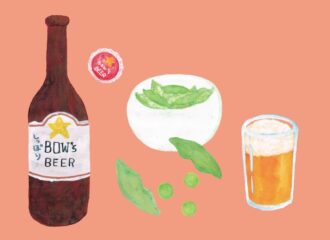 瓶ビールと枝豆　イラスト