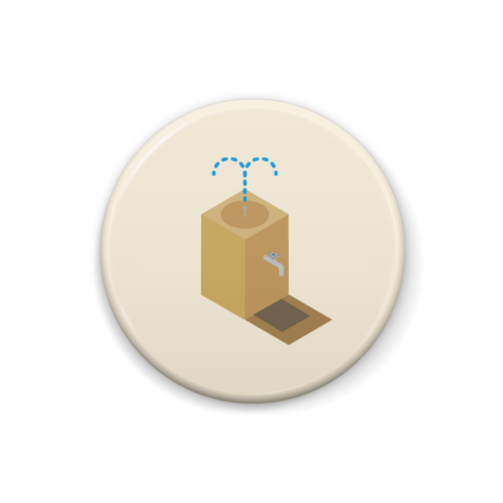 bow's park 水道イラスト缶バッジ