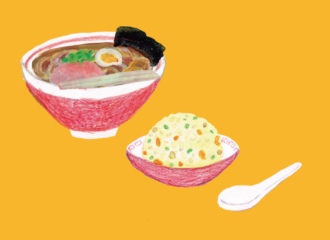 食べ物　中華　ラーメン　炒飯　イラスト