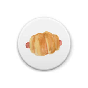 ぼうのパン　ウインナーロール　イラスト缶バッジ