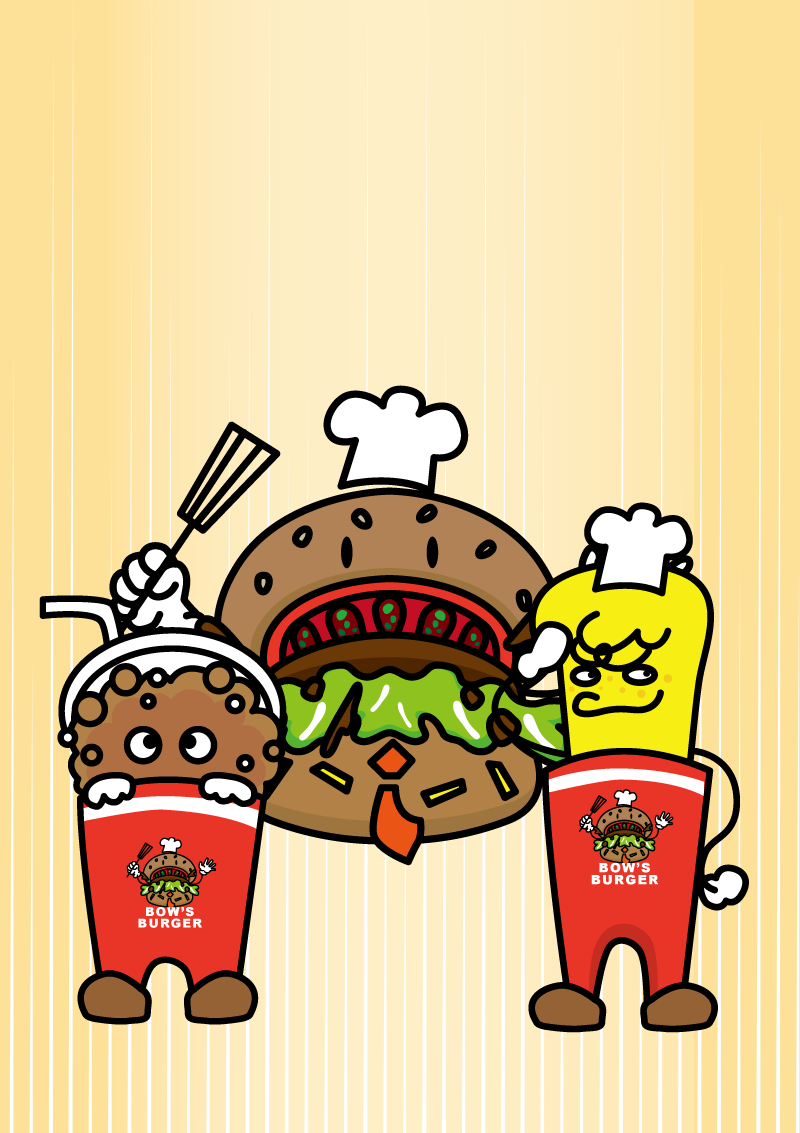 BOW'S BURGERの仲間たち　イラスト
