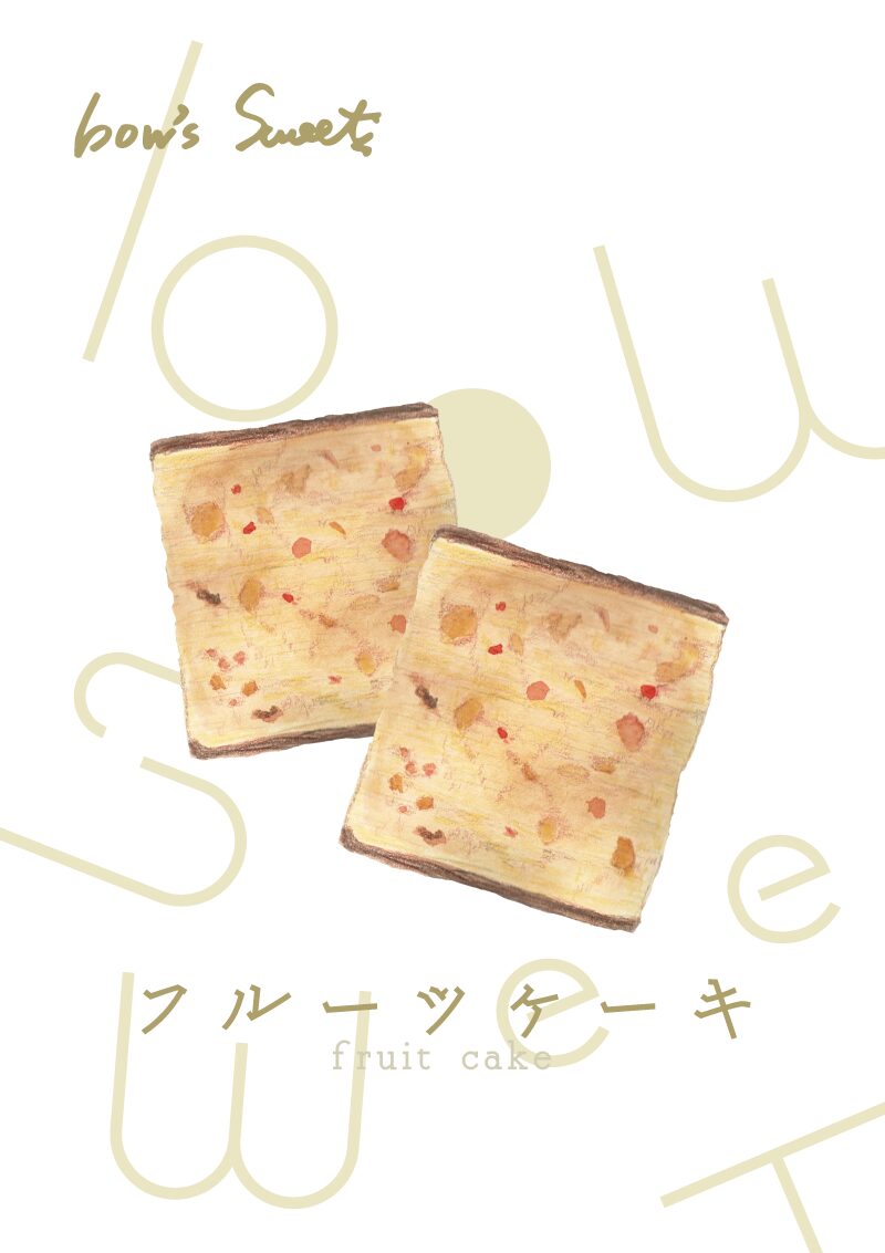 フルーツケーキ　イラスト
