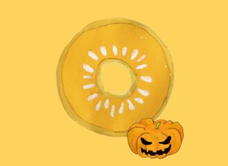 カボチャのチョコドーナツ　イラスト