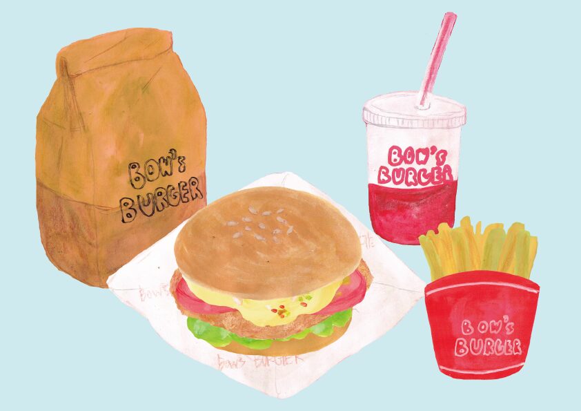 フィッシュバーガー　イラスト