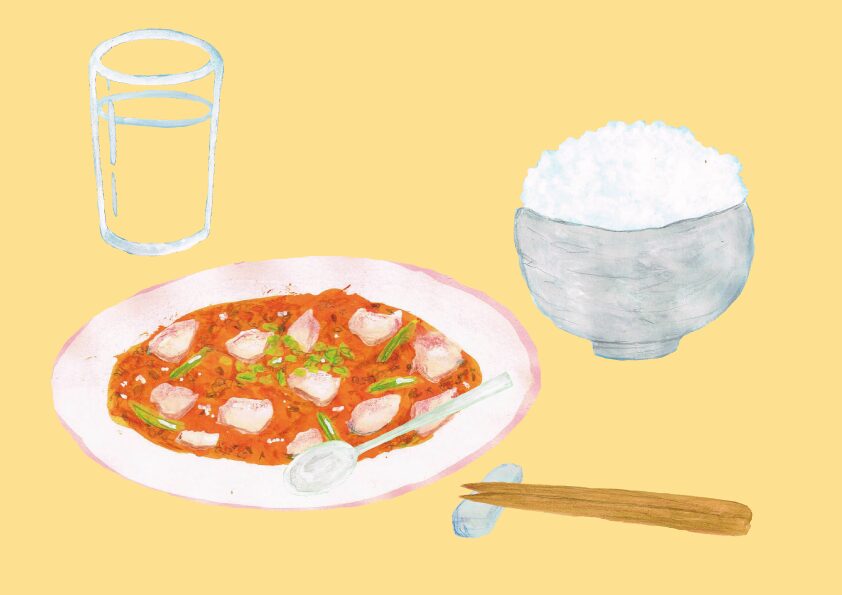 麻婆豆腐　イラスト