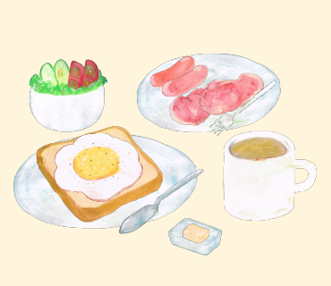 LINEスタンプ　目玉焼きトースト