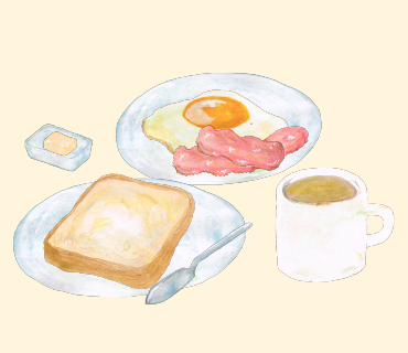 LINEスタンプ　目玉焼きトースト