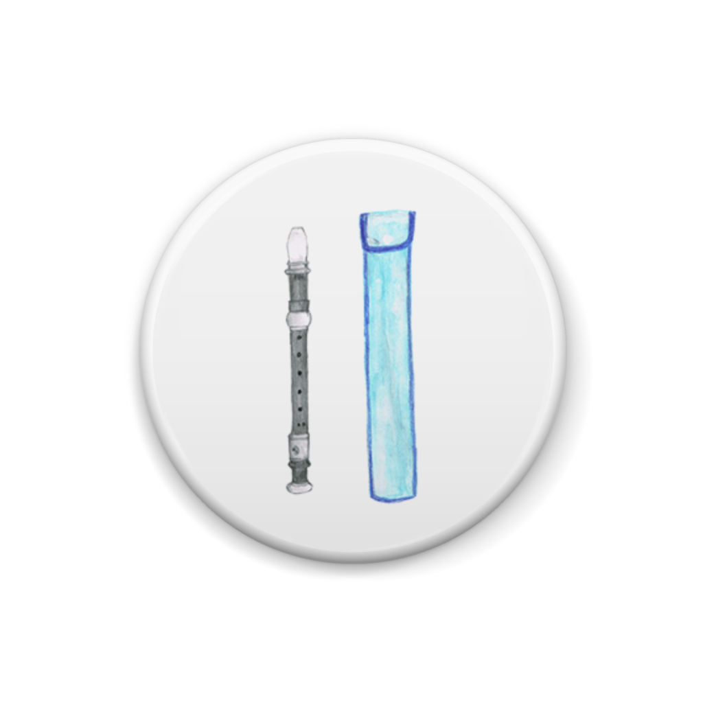 「リコーダー」イラスト缶バッジ