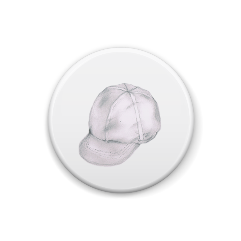 「赤白帽」イラスト缶バッジ