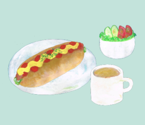 LINEスタンプ　ホットドッグ