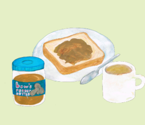 LINEスタンプ　ピーナッツバタートースト