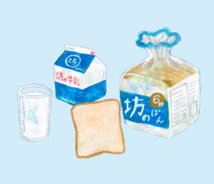 LINEスタンプ　食パンと牛乳