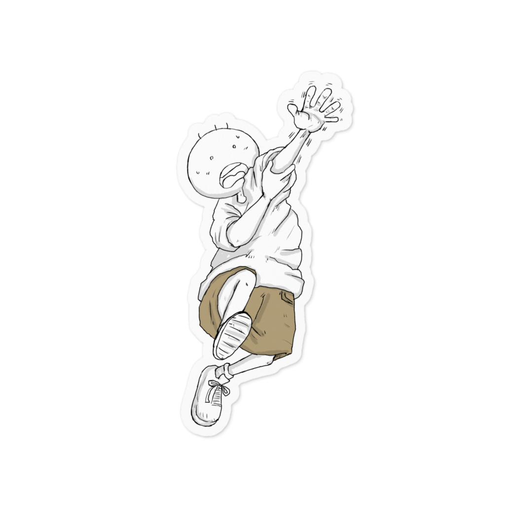 「手がつる坊太」イラストステッカー