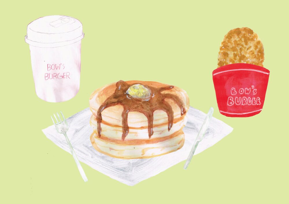 パンケーキとハッシュドポテト　イラスト