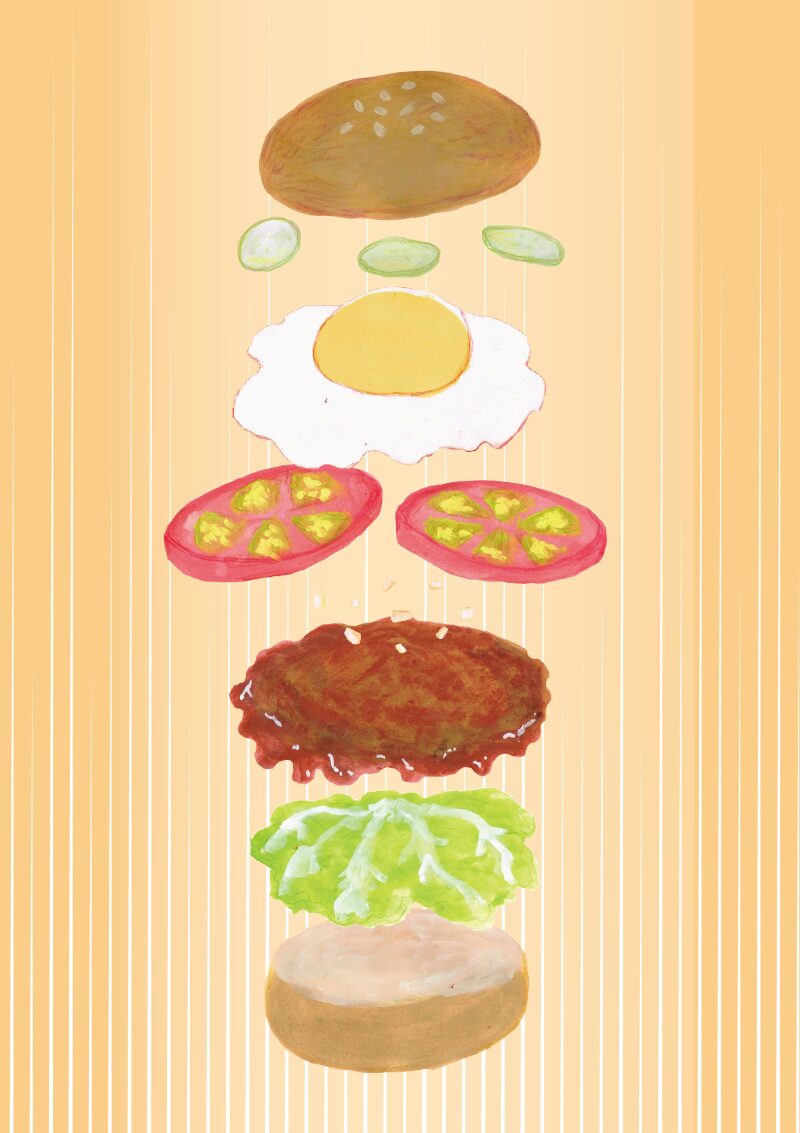 テリヤキたまごバーガー　イラスト