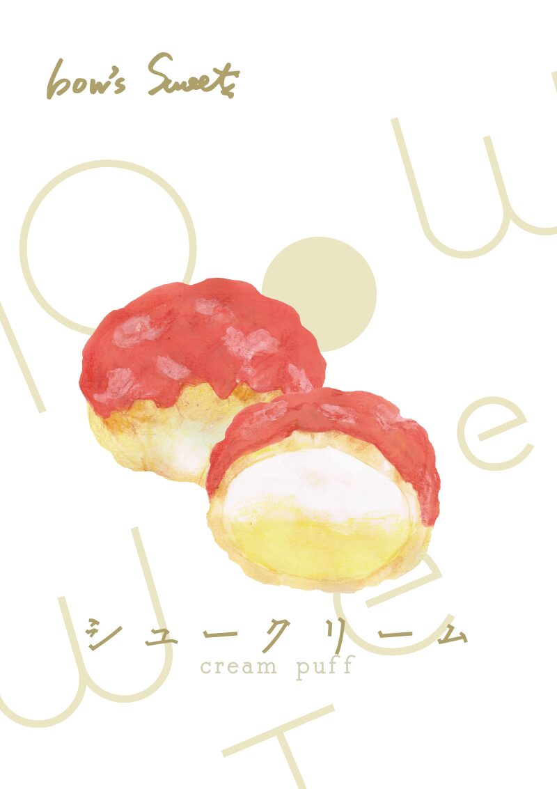 シュークリーム ストロベリー イラスト