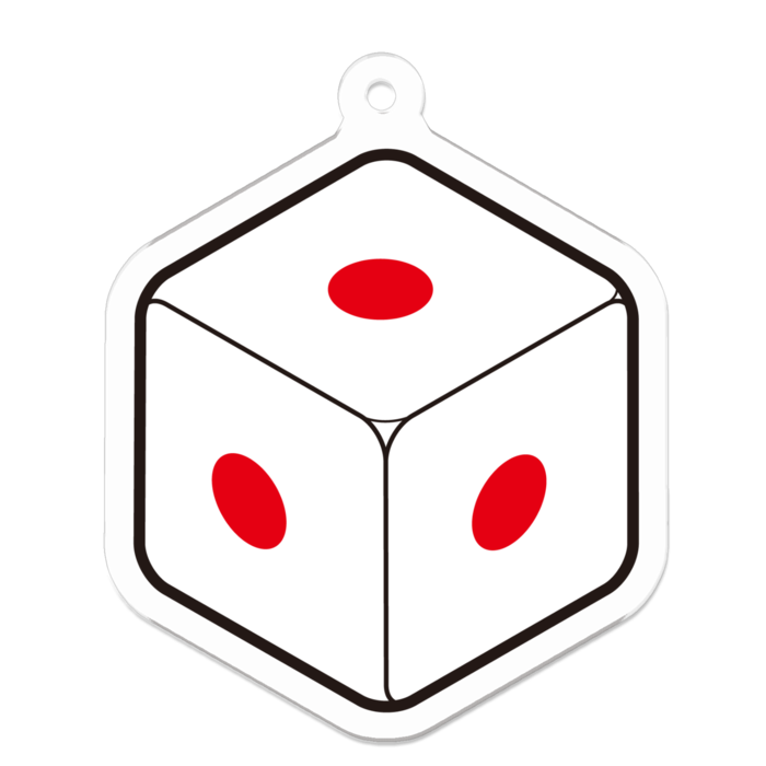 サイコロ　イラスト　アクリルキーホルダー