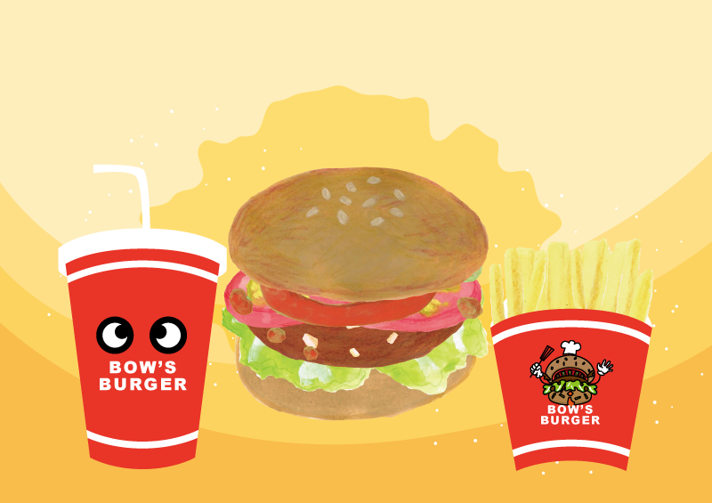 ハンバーガーセット　イラスト