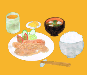 LINEスタンプ　生姜焼き定食