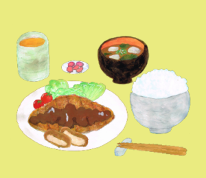 LINEスタンプ　とんかつ定食