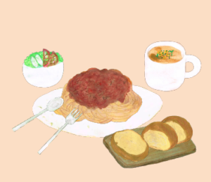 LINEスタンプ　ミートパスタ