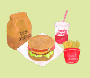 LINEスタンプ　ハンバーガー