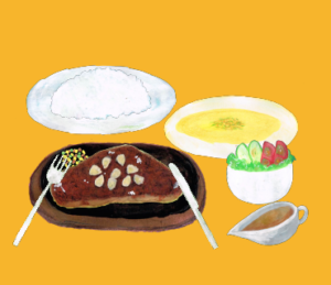 LINEスタンプ　ステーキセット