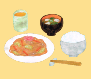 LINEスタンプ　焼きそば定食