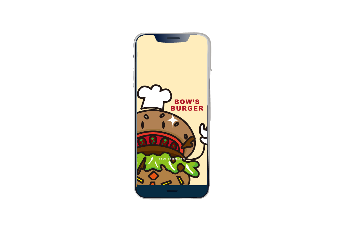 BOW'S BURGERロゴ　スマホ用壁紙